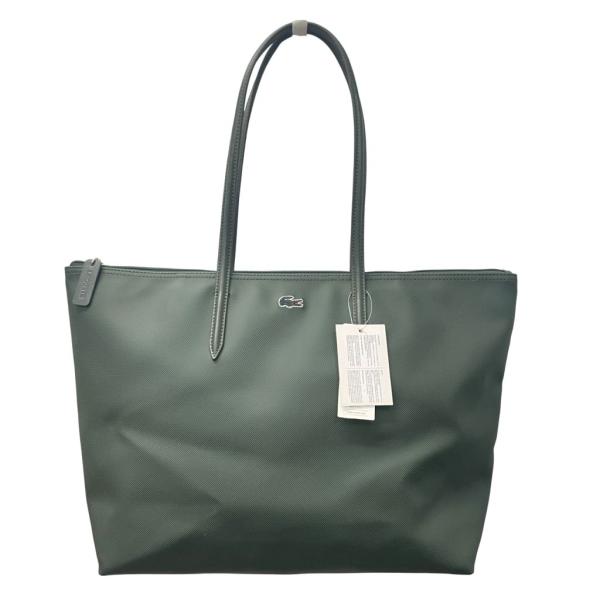 LACOSTE グリーン プチピケ ラージ トートバッグ LACOSTE（ラコステ） 未使用品 タグ付き プチピケ ラージ トートバッグ