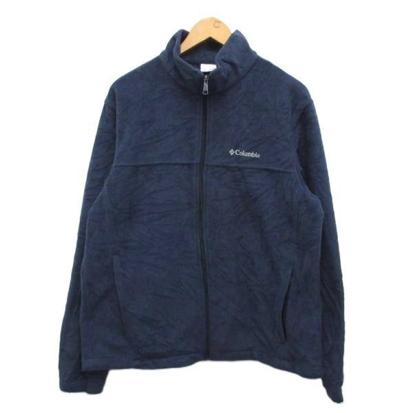 コロンビア デニム ジャケット 刺繍ロゴ ジップポケット フルジップ L コロンビア Columbia フリースジャケット ブルゾン ジップアップ ロゴ