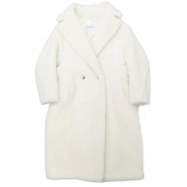 【中古】マックスマーラ MAX MARA 極美品 テッドガール テディベア アイコン コート チェスターコート S 白 Max Mara（マックスマーラ） 極美品 テッドガール テディベア アイコン
