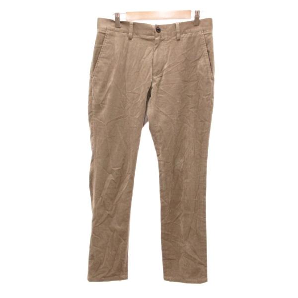 エポカ ウォモ EPOCA UOMO ベロアパンツ スラックス ベルベット ストレートシルエット 46 ベージュ /JS ■IBO101 メンズ
