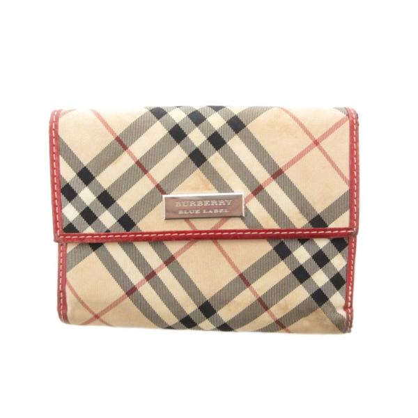 バーバリーブルーレーベル BURBERRY BLUE LABEL 二つ折り財布 ウォレット ノバチェック ベージュ /SJ ■IBO103 レディース