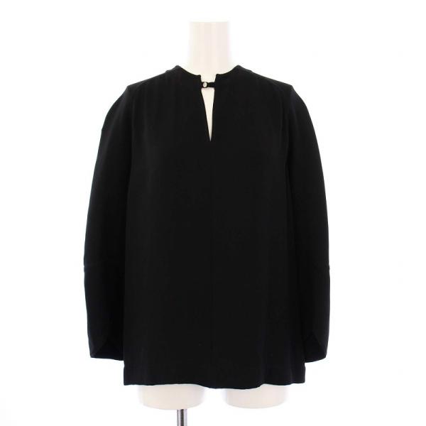【中古】エルメス HERMES ブラウス スキッパー 長袖 プルオーバー 34 ブラック /KH ■KH レディース HERMES（エルメス） ブラウス スキッパー 長袖 プルオーバー 34