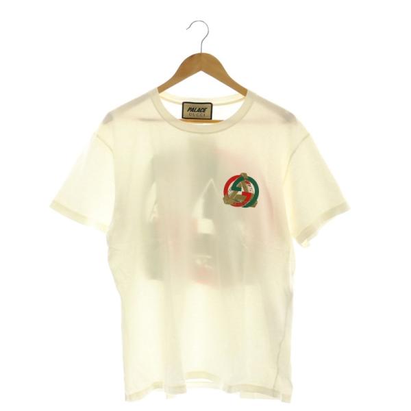【中古】グッチ GUCCI × パレス PALACE 548334 xje1c Tシャツ プリント M アイボリー /MI ■OS ■AD メンズ GUCCI（グッチ） × パレス PALACE 548334 xje1c Tシャツ プリント M