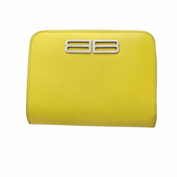 【極美品】バレンシアガ 二つ折り財布　エブリデイ　イエロープリント　シボ革 Amazon.co.jp: [バレンシアガ] 二つ折り 折財布 レディース
