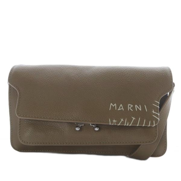 【中古】マルニ MARNI Trunk Soft E/W ショルダーバッグ ワンショルダー 斜め掛け レザー ブラウン /YO20 レディース MARNI（マルニ） MARNI Trunk Soft E/W ショルダーバッグ ワン
