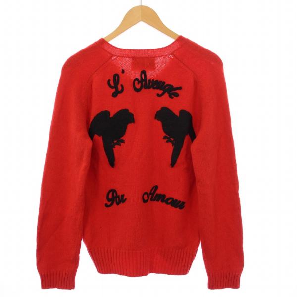 GUCCI（グッチ） ニット セーター 長袖 Vネック ロゴ エンブロイダリー