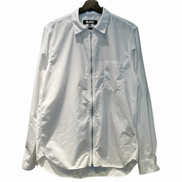 24AW ブラックコムデギャルソン エステルジップ ファスナーシャツ L vectorpremium_222-902511220002