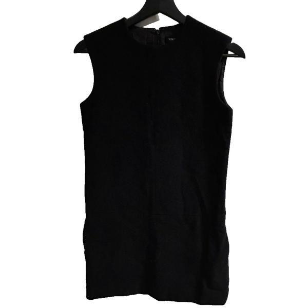 ヨーコチャン YOKO CHAN ワンピース ひざ丈 ノースリーブ 36 黒