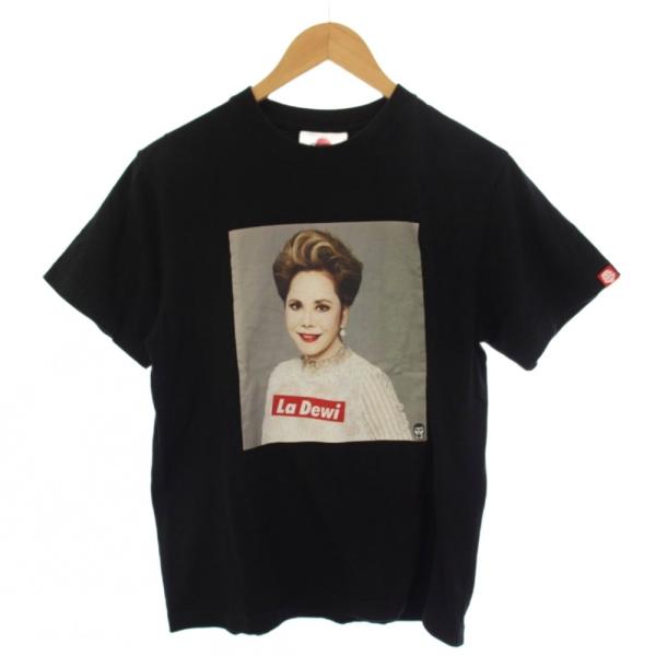 パンクドランカーズ PUNKDRUNKERS × デヴィ夫人 Tシャツ カットソー 半袖 クルーネック プリント S 黒 /BM メンズ
