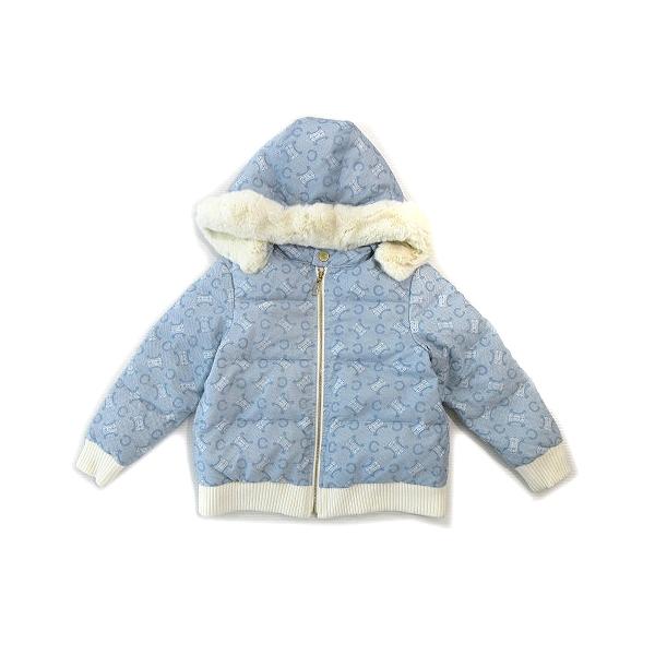 セリーヌ CELINE ダウンジャケット フード付き マカダム柄 ファー  