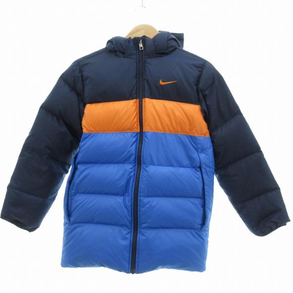 NIKE（ナイキ） ダウンジャケット フード付き ショート丈 L 155 ブルー