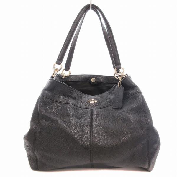 【美品】coach 黒　レザー　ハンドバッグ COACH コーチ ハンドバッグ レザー 黒 ブラック F57545 /UD レディース