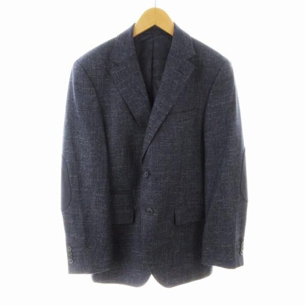 【美品】ヒューゴボス ロロピアーナ テーラードジャケット グレンチェック 濃紺 美品】ヒューゴボス ロロピアーナ テーラードジャケット グレン