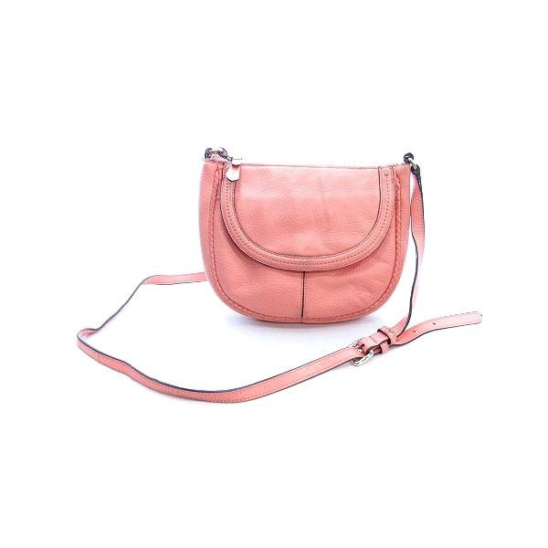 COLE HAAN☆コールハーン レザー サーモンピンク ショルダーバッグ  