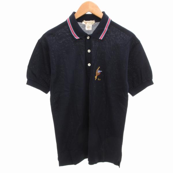 グッチ ポロシャツ ① GUCCI (グッチ) メンズ ポロシャツ 半袖 胸ロゴ ライン シャツ