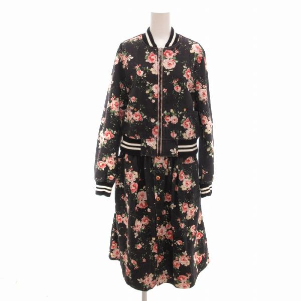 DIESEL ディーゼル　ブルゾン　総柄　黒　花柄　ジャンパー　ノーカラー vectorpremium_230-902412070002