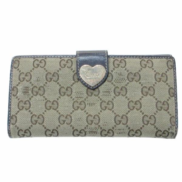 GUCCI グッチ 長財布 ロングウォレット GGキャンバス ハート ロゴ