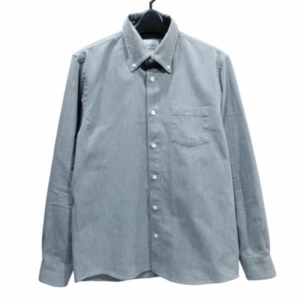 ★おしゃれ　高級生地★極美品◎ユナイテッドトウキョウ　バンドカラーシャツ　グレー UNITED TOKYO（ユナイテッドトウキョウ）の「SMALl MESH バンド