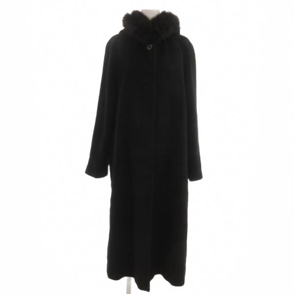 グレース GRACE ファーコート ロング アンゴラ 比翼仕立て 9AR 黒