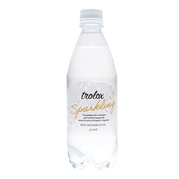 トロロックス trolox Sparkling(炭酸水) 500ml 24本 送料込　スパークリング　ミネラルウォーター 天然水　軟水　抗酸化　アルカリイオン水　温泉水　保存水