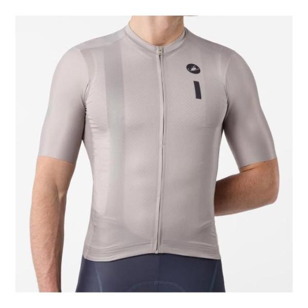 (在庫一掃セール)CASTELLI カステリ DRITTONE LOGO JERSEY ドリットトーン ロゴ 半袖ジャージ(型番：4526017)クレイ/ベルジャンブルー メンズ ウェア
