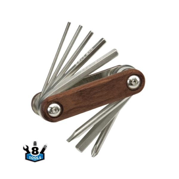 ■ウッド ボディ、クロム バナジウム ツール■六角レンチ : 2、2.5、3、4、5、6mm■(＋) ドライバー■(ー) ドライバー■L72 x W32 x H24mm■約127g■コード：MR【TOL16600】■JAN:【4935012...