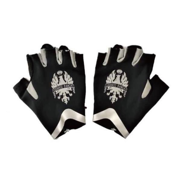 (即納)(メール便対応商品)BIANCHI ビアンキ SUMMER GLOVE ADVANCE サマー グローブ アドバンス (JP203R2101) ブラック×シルバー 指切りグローブ