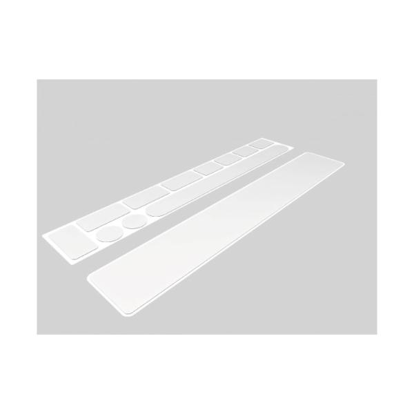 ■カラー：クリア■材質：ポリウレタン■厚み：250ミクロン■セット内容：全12枚入り・ダウンチューブ用：345mmx58mm 1枚・チェーンステイ用：252mmx25mm 1枚・ケーブル用（長方形）：35mmx25mm 4枚・ケーブル用（長...