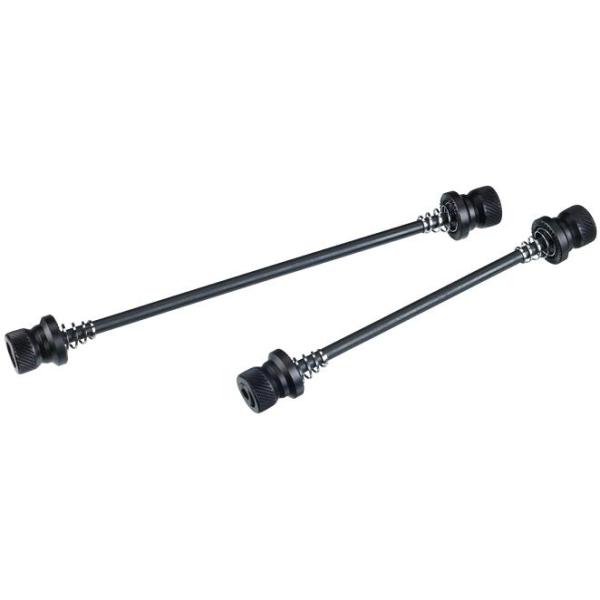 参考重量：78g対応ハブ：(F)100 x (R)135/130mmシャフト長：(F)145 x (R)185mm（カバー含む）・MTB/クロス/ロード用・ヘキサレンチで締め付ける方式。・車輪の盗難を防止。・走行中に草木にレバーが引掛り、車...