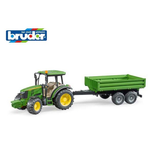 【安心の正規品】ブルーダー　02108　JD5115Mトラクター & グリーントレーラー【bruder】ジョンディアー