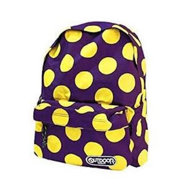 ■商品名 OUTDOORPRODUCTS リュック デイパック リュックサック 水玉 ドット (パープル）■カラー　パープル＋イエロードット柄●大容量のビッグドッド柄リュック！●軽くて丈夫！見た目以上にたっぷり入る収納力も自慢！A4サイズま...