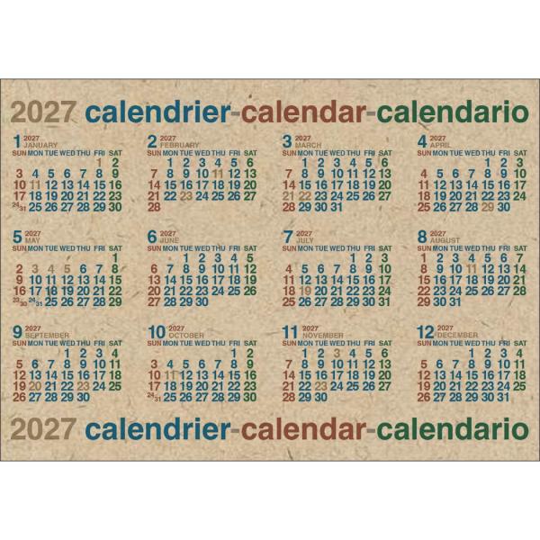 【予約】 2027Calendar 壁掛けカレンダー2027年 DAY STATION B3 ポスター 1月始まり 実用 予定表 シンプル オフィス