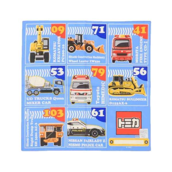 弁当 おしゃれ 生活雑貨　仕事 一人暮らし ナフキン男の子大好き[TOMICA/トミカ]のCOOLなnewアイテム登場こちらはお弁当箱などを包むことも出来ちゃう[ランチーフ]大判のハンカチとして使ってもいいねデザインいろいろあるのでお気に入...