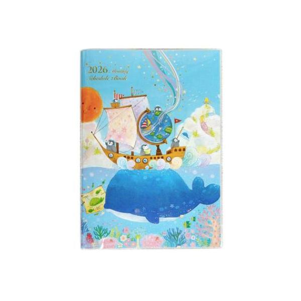 B6マンスリー手帳2026 2026年月間ダイアリー 吉田麻乃 クジラ