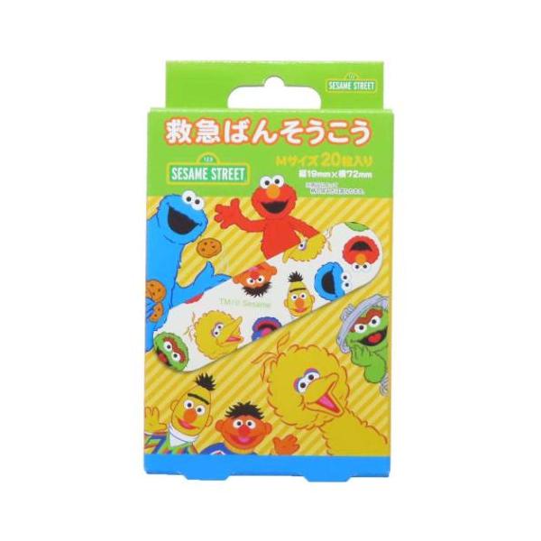 絆創膏 救急ばんそうこう Mサイズ 20枚入り セサミストリート スケーター 傷直し バンソウコウ 爆買
