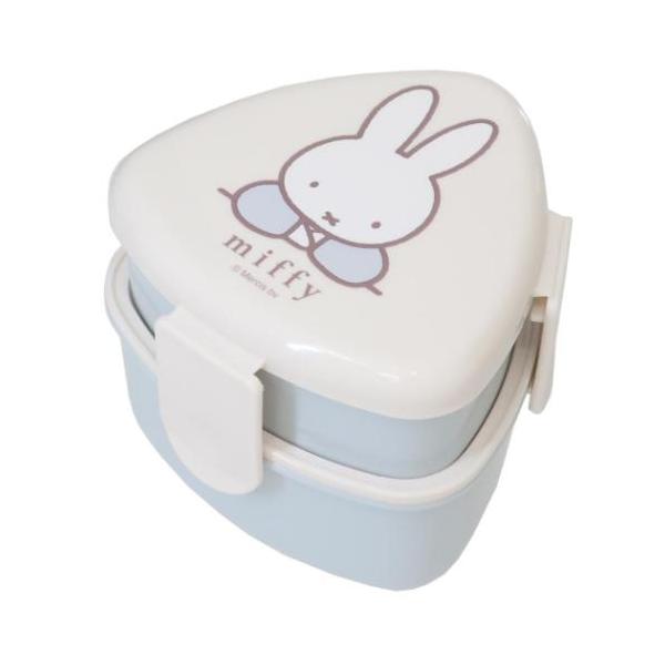 弁当 おしゃれ 生活雑貨　仕事 一人暮らし 通勤 通学ディックブルーナの人気絵本[miffy/ミッフィーちゃん]グッズにまたまた可愛いnewアイテム登場こちらはおにぎりが入る[三角おにぎりランチボックス2段]中フタにフォーク付き食べ終わった...