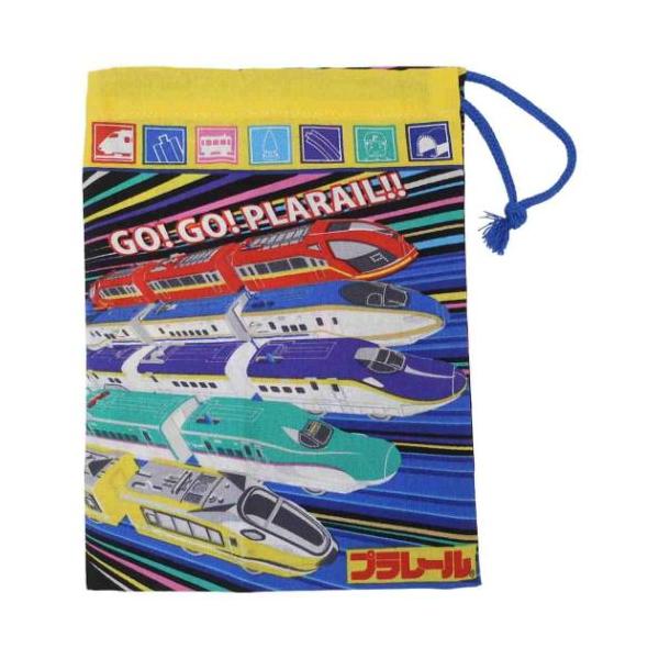 キッズ男の子大好き[プラレール]の可愛らしい新作ランチグッズが登場こちらはとっても可愛い[巾着袋]小物やお菓子など細々したものを入れるのにも便利です同柄の雑貨いろいろあるのでお気に入りを揃えてくださいサイズ：約148x205mm素材：綿[M...