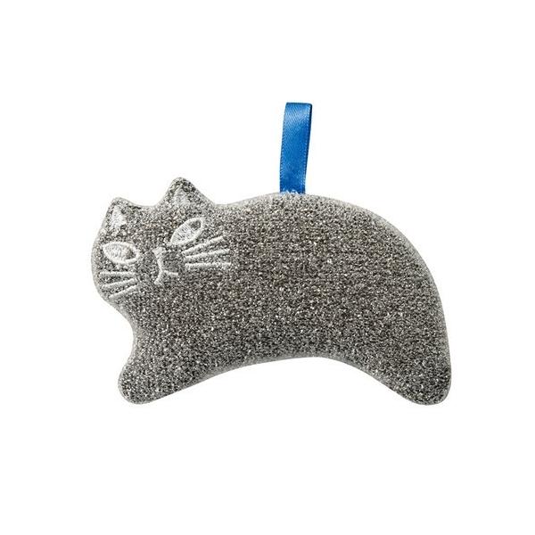 生活雑貨 おしゃれ 掃除 片づけ お祝い ギフトに 日用雑貨毎日が楽しくなるキュートな雑貨シリーズキッチンに置いておくだけで気分が爆上がりの[キラキラおそうじスポンジ]ループ状の繊維が水垢や汚れをしっかり落とします猫の形は手にフィットして持...