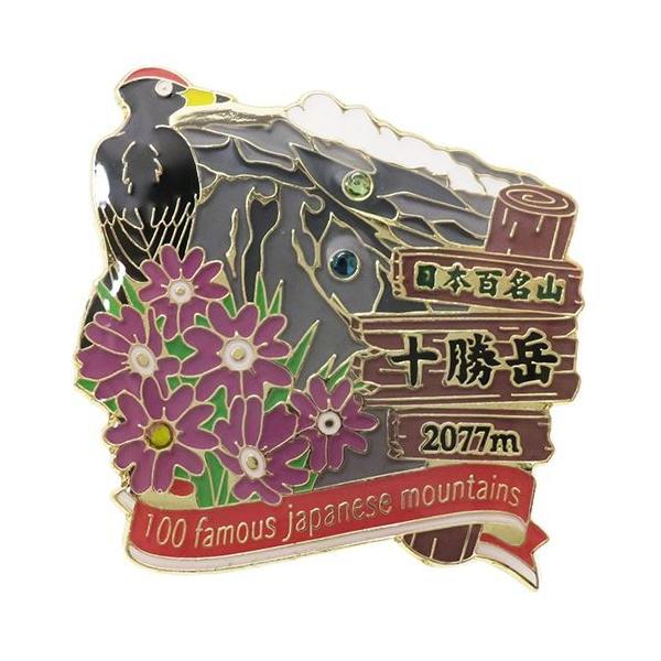 ピンバッジ 1段 ピンズ 日本百名山 十勝岳 エイコー : 雑貨&アートの