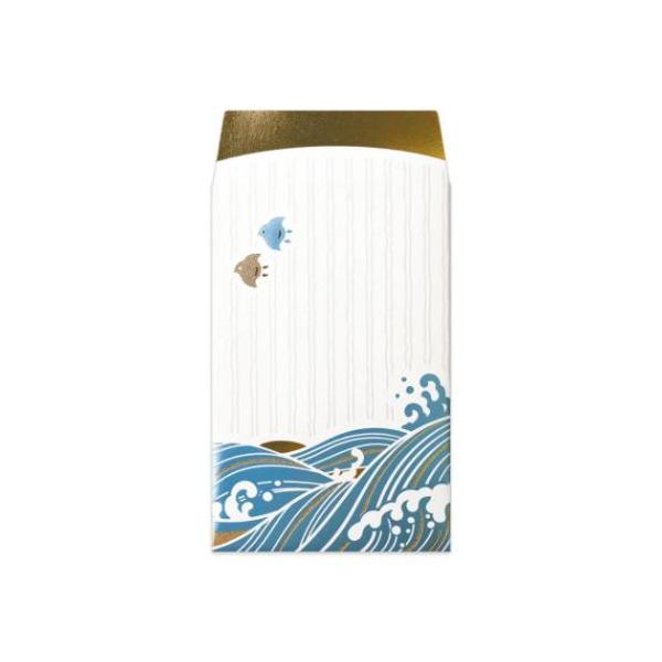 ポチ袋 正月 お祝い お年玉 デザイン 雑貨全面に箔押し加工を施した豪華な[箔ぽち袋]洗練されたこだわりのデザインと、上質な紙の手触りにうっとり豊富なデザインの中からピッタリの1枚を見つけてこちらは箔が綺麗な[やまかわうみ ぽち袋2枚セット...