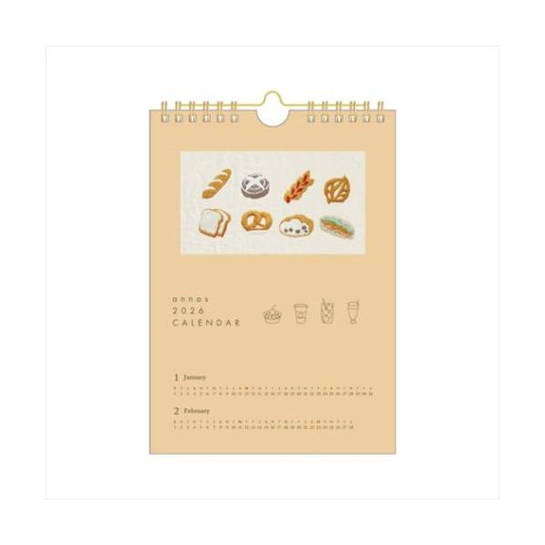 スケジュール おしゃれ カレンダー シンプル デザイン人気刺繍作家「annas」さんの刺繍デザインをあしらった壁掛けカレンダー。めくるのが楽しみになるカレンダーです。サイズ：150x210mm仕様：7枚綴り(2か月ごと)壁掛け用 実用 カレ...