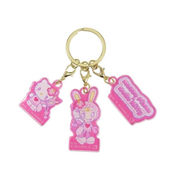 ハローキティ アクリルキーホルダー ピンク 3連アクリルキーホルダー Vol.2 キーリング メゾピアノxハローキティ