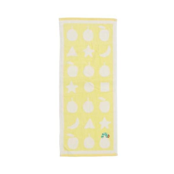 プリントロングタオル フェイスタオル エリックカール はらぺこあおむし シェイプ YELLOW 林タオル 新生活雑貨 絵本キャラクター 爆買