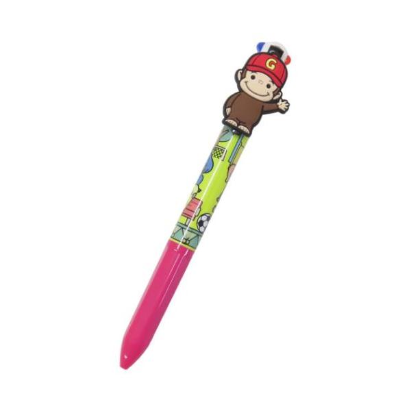 マスコット付き4色ボールペン ボールペン おさるのジョージ サッカー アイプランニング カラーペン 文房具 絵本キャラクター 爆買
