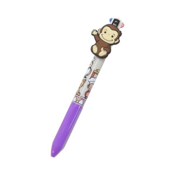 ボールペン マスコット付き4色ボールペン おさるのジョージ レストラン アイプランニング カラーペン 文房具 爆買