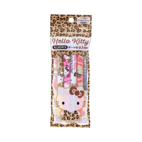 ゲルペン4本パック ボールペン ハローキティ レオパード サンリオ ケイ