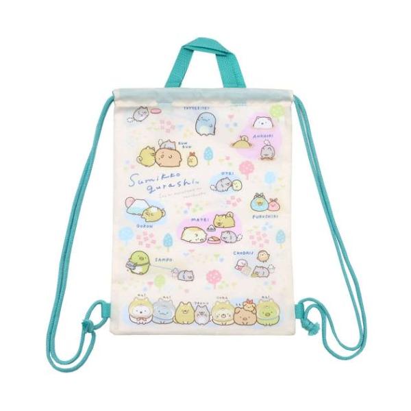 かわいい大人気[すみっこぐらし]の可愛らしいスクール雑貨シリーズこちらは体育館シューズなどを入れる[シューズバッグ]紐を縛るとナップサック、そのまま使うとトートバッグとしても使える2way仕様運動靴入れとして…楽しい学校生活の始まりだ他にも...