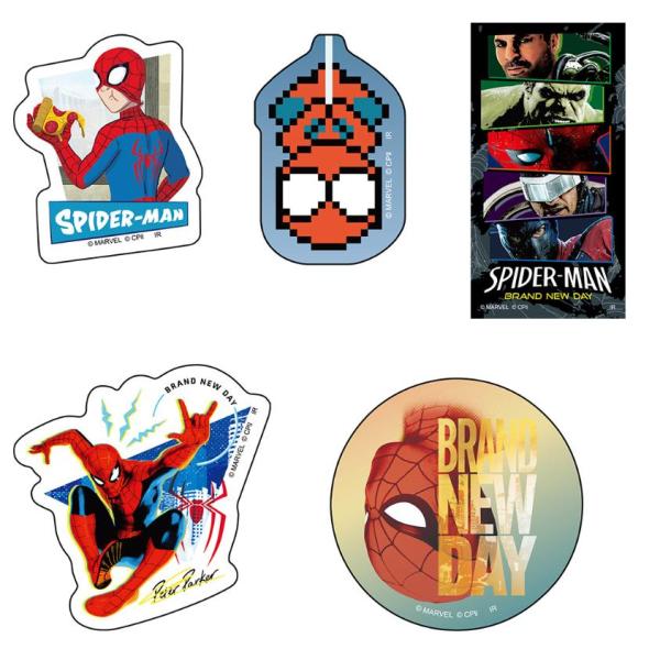 スパイダーマン：ブランド・ニュー・デイ ダイカットシール ステッカー 5枚セット MARVEL インロック