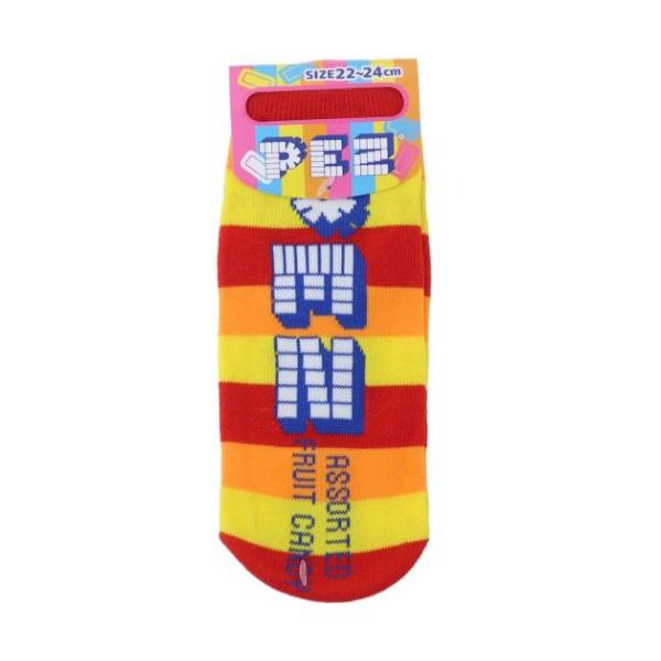 女性用靴下 レディースソックス PEZ ストライプ お菓子パッケージ ジェイズプランニング おもしろ雑貨
