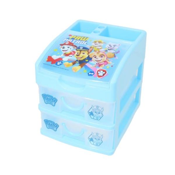 生活雑貨 おしゃれ 卓上 収納 雑貨 小物 ギフトにニコロデオンで人気のカナダ制作の幼児向けアニメ[パウ パトロール]グッズにまたまた可愛いnewアイテム登場こちらは定番アイテム[2段チェストボックス]引き出しが2つと上部の仕切りチェストが...